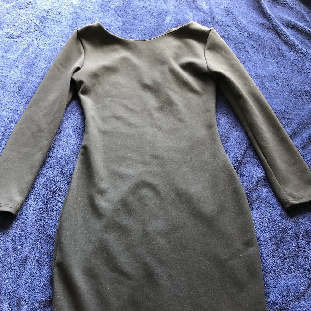 Black Long Sleeves Compression Dress
